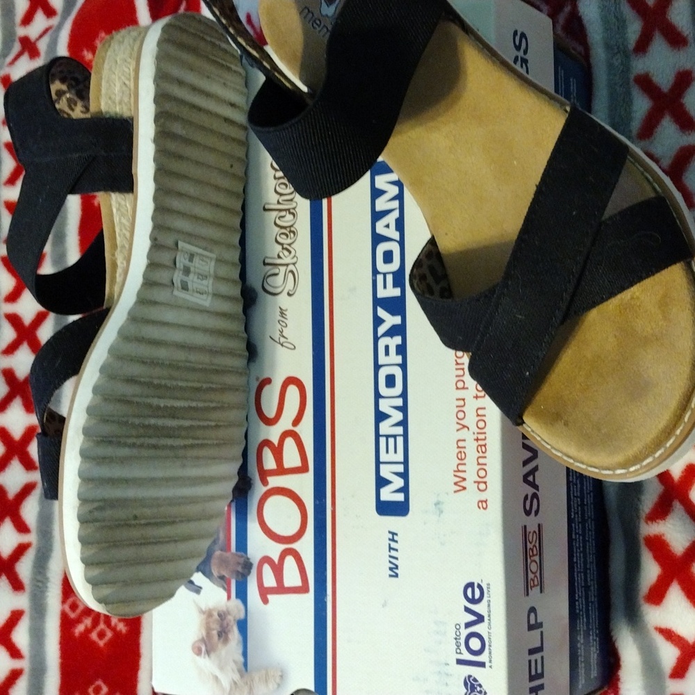 Bob's from Skechers black sandals